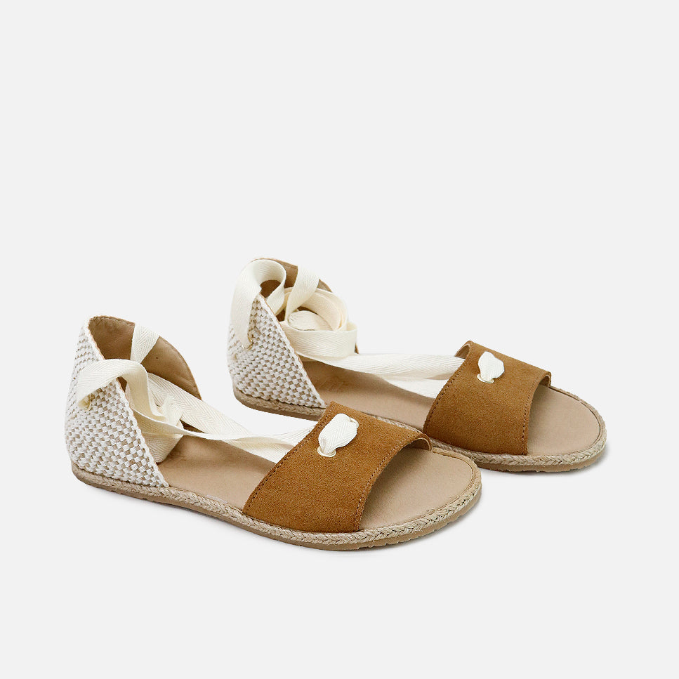 Sandalias barefoot estilo alpargata en serraje muskade Elisoft | Eli 1957