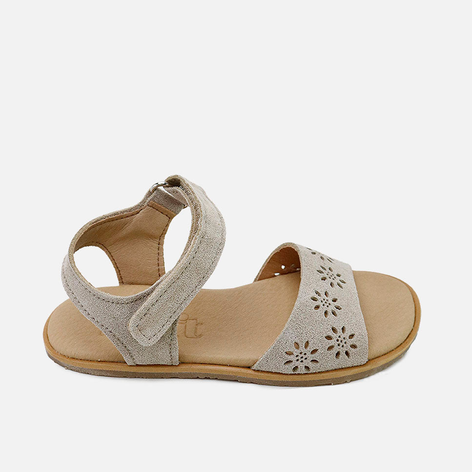 Sandalias barefoot piel saco flores troqueladas Elisoft | Eli 1957