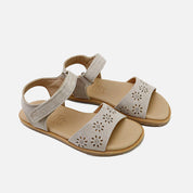 Sandalias barefoot piel saco flores troqueladas Elisoft | Eli 1957