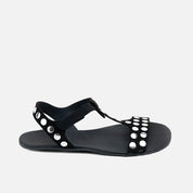 Sandalias barefoot tachas ecopiel negra  Elisoft | Eli 1957