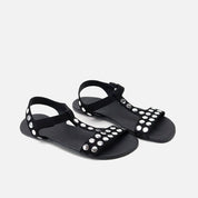 Sandalias barefoot tachas ecopiel negra  Elisoft | Eli 1957