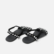 Sandalias barefoot tachas ecopiel negra  Elisoft | Eli 1957