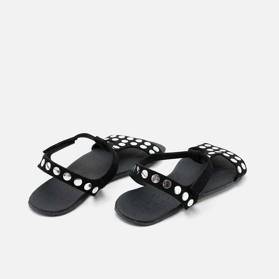Sandalias barefoot tachas ecopiel negra  Elisoft | Eli 1957
