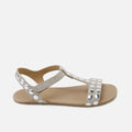 Sandalias barefoot tachas ecopiel beig  Elisoft | Eli 1957