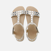 Sandalias barefoot tachas ecopiel beig  Elisoft | Eli 1957
